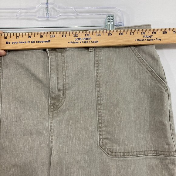 LOGO Lori Goldstein sz 18W Gray Boyfriend Fit Stretch Frayed Hem Cropped Jeans - Picture 5 of 10